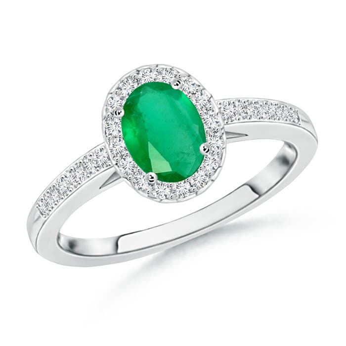 A - Emerald / 0.61 CT / 14 KT White Gold