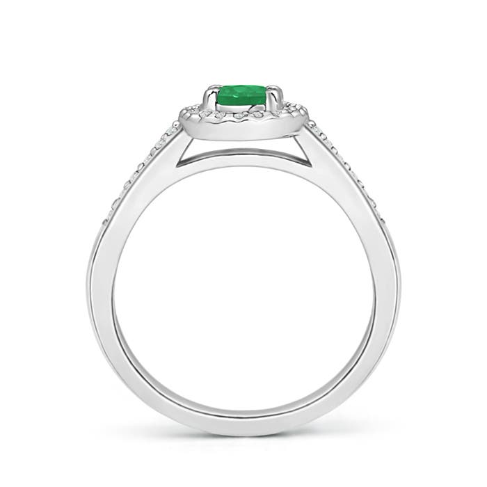 A - Emerald / 0.61 CT / 14 KT White Gold