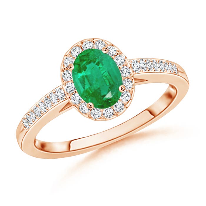 AA - Emerald / 0.61 CT / 14 KT Rose Gold