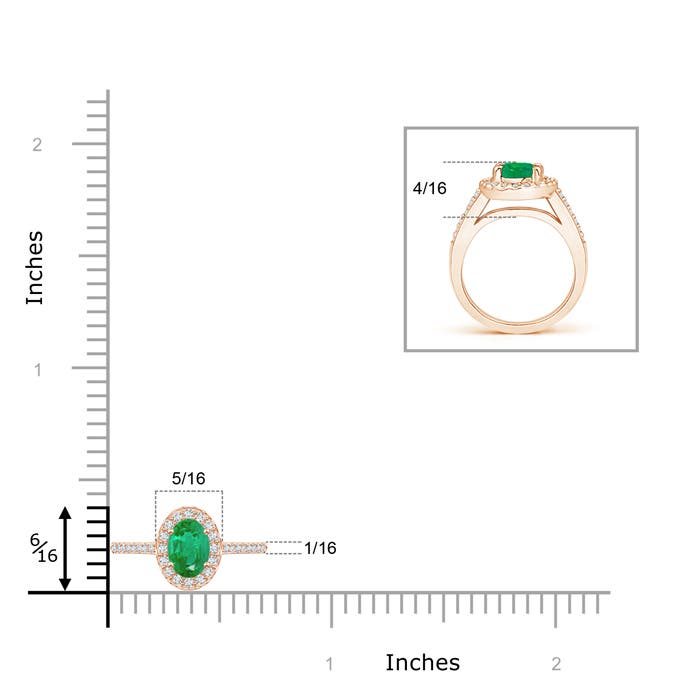 AA - Emerald / 0.61 CT / 14 KT Rose Gold