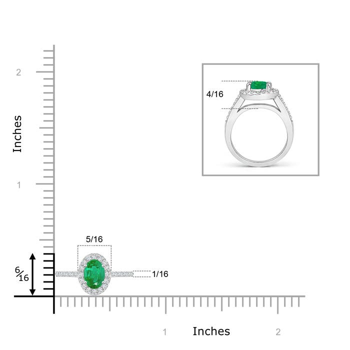 AA - Emerald / 0.61 CT / 14 KT White Gold