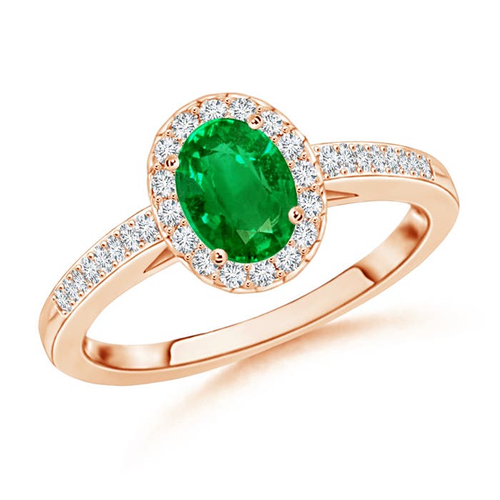 AAAA - Emerald / 0.61 CT / 14 KT Rose Gold