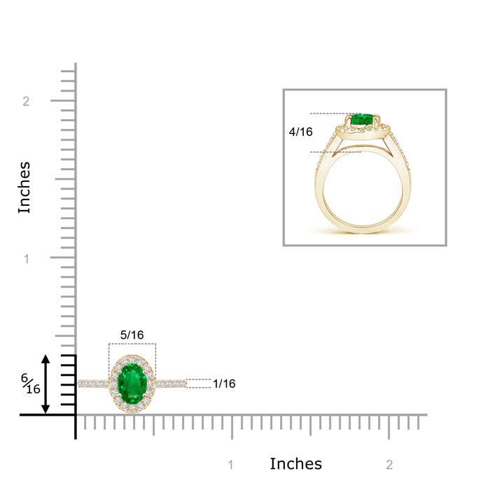 AAAA - Emerald / 0.61 CT / 14 KT Yellow Gold