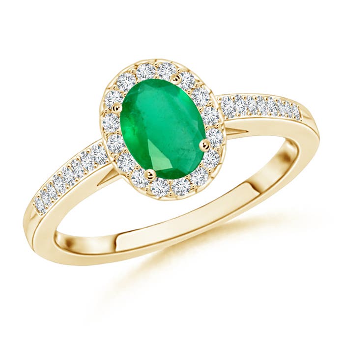 A - Emerald / 0.92 CT / 14 KT Yellow Gold