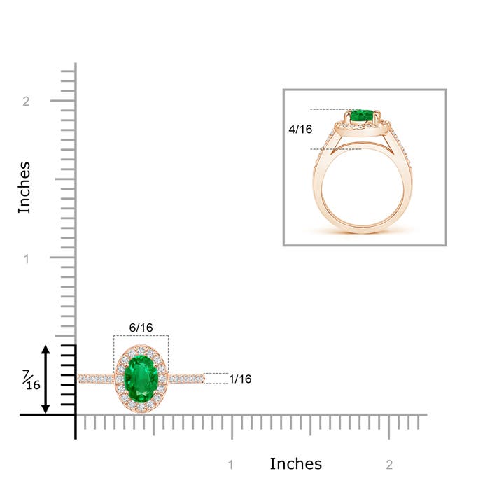 AAA - Emerald / 0.92 CT / 14 KT Rose Gold