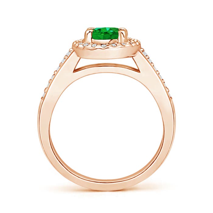 AAAA - Emerald / 0.92 CT / 14 KT Rose Gold