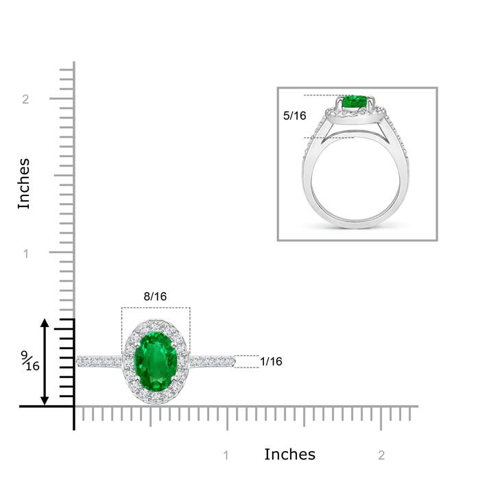 Premium - Lab-Grown Emerald / 2.04 CT / 14 KT White Gold