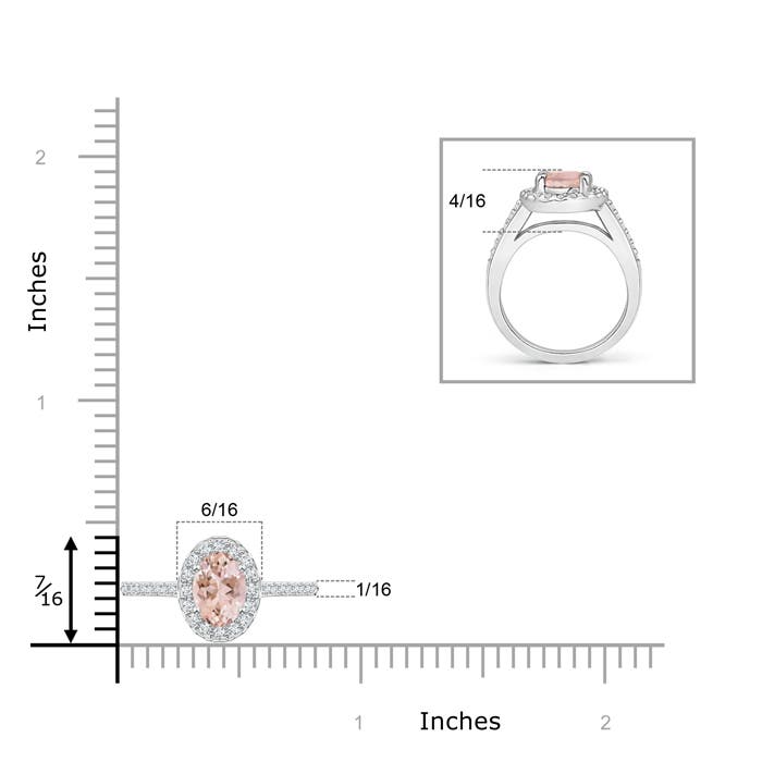 AAAA - Morganite / 0.96 CT / 14 KT White Gold