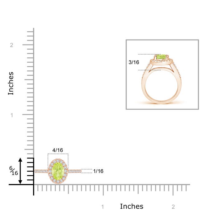 A - Peridot / 0.36 CT / 14 KT Rose Gold