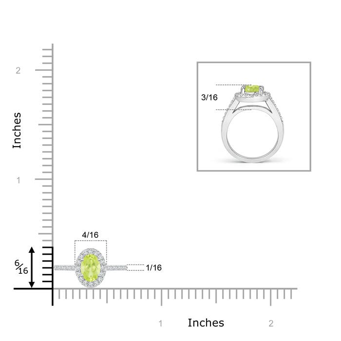 A - Peridot / 0.36 CT / 14 KT White Gold