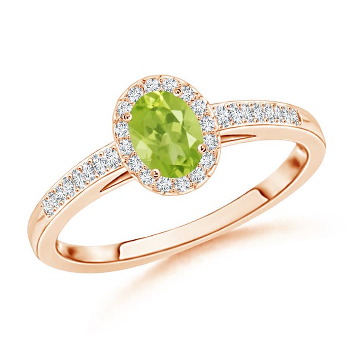 AA - Peridot / 0.36 CT / 14 KT Rose Gold