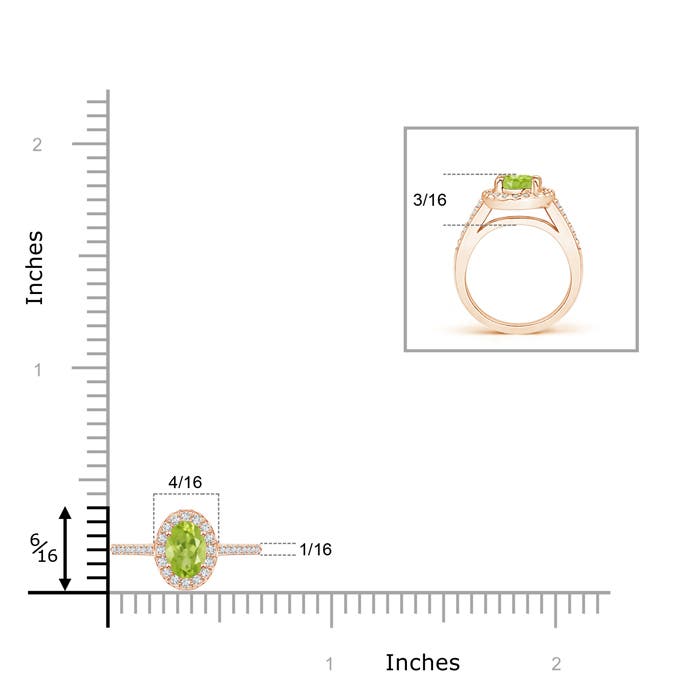 AA - Peridot / 0.36 CT / 14 KT Rose Gold