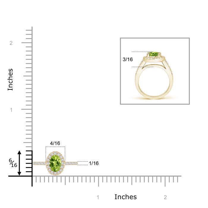 AAA - Peridot / 0.36 CT / 14 KT Yellow Gold