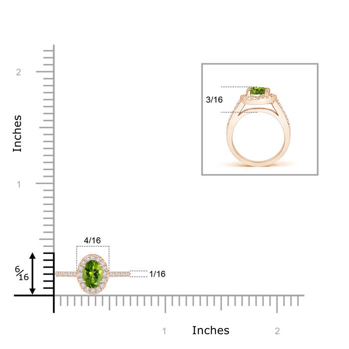 AAAA - Peridot / 0.36 CT / 14 KT Rose Gold