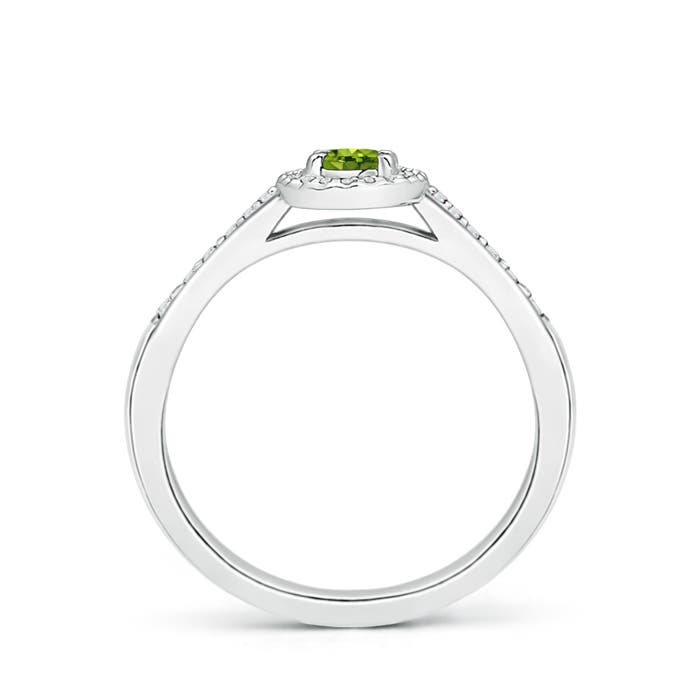 AAAA - Peridot / 0.36 CT / 14 KT White Gold