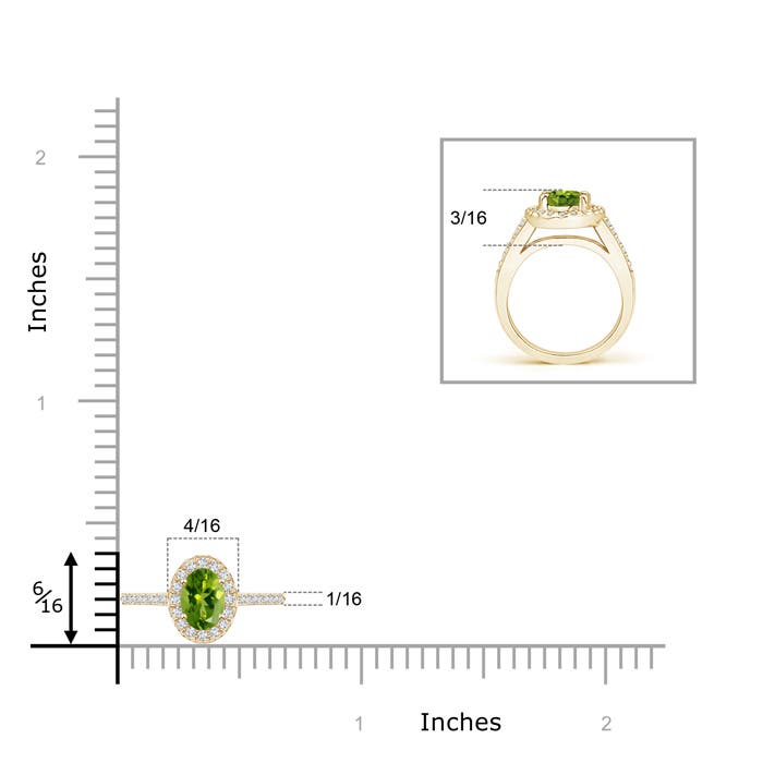 AAAA - Peridot / 0.36 CT / 14 KT Yellow Gold