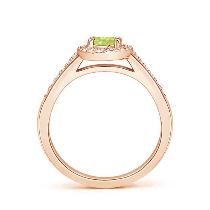 6x4mm A Classic Oval Peridot Halo Ring with Diamond Accents in Rose Gold product image