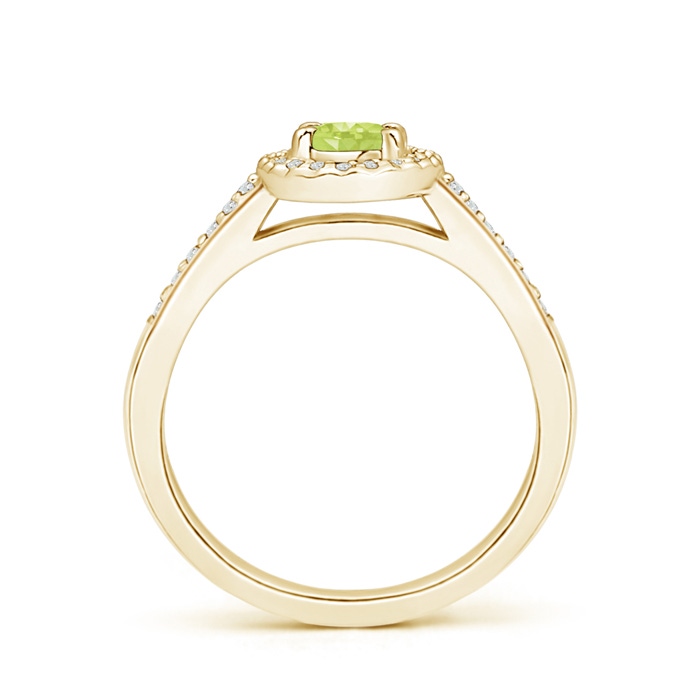 6x4mm A Classic Oval Peridot Halo Ring with Diamond Accents in Yellow Gold product image