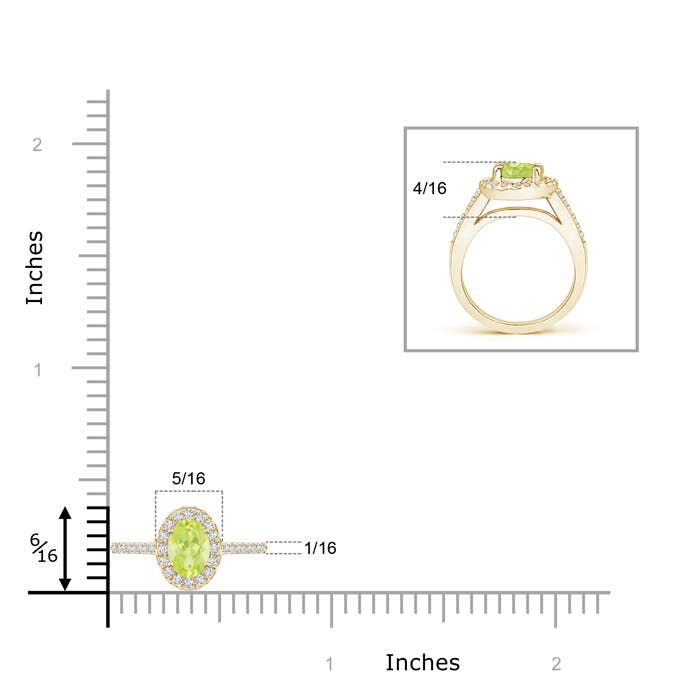 A - Peridot / 0.69 CT / 14 KT Yellow Gold