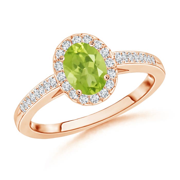 AA - Peridot / 0.69 CT / 14 KT Rose Gold