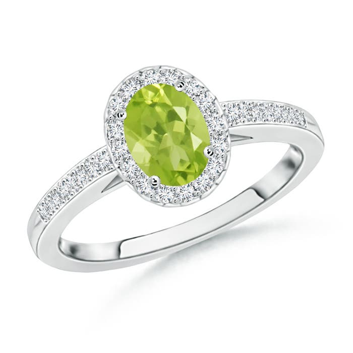 AA - Peridot / 0.69 CT / 14 KT White Gold