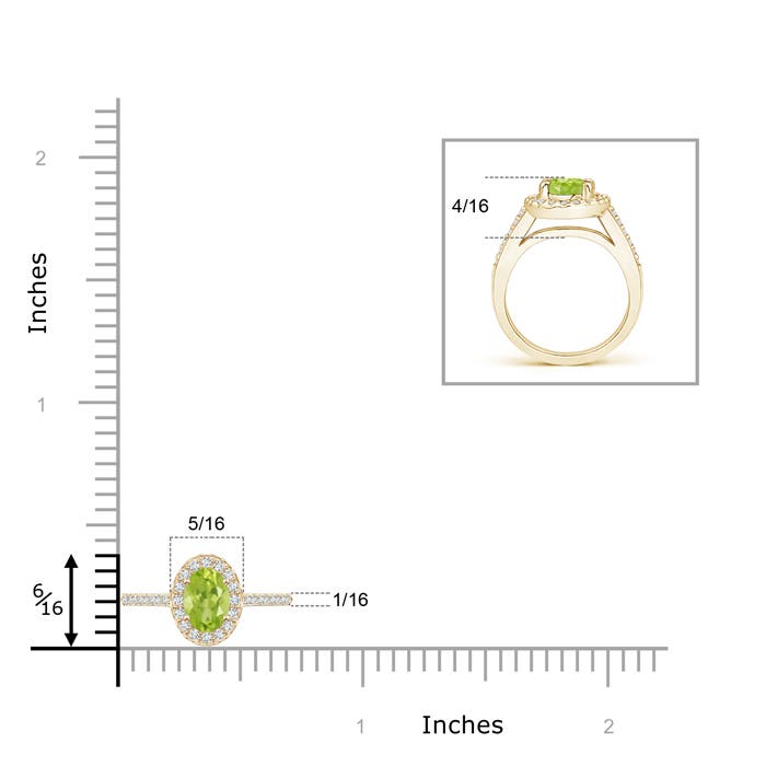 AA - Peridot / 0.69 CT / 14 KT Yellow Gold