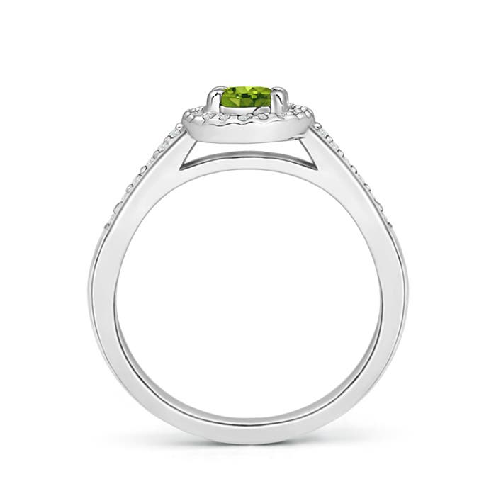 AAAA - Peridot / 0.69 CT / 14 KT White Gold