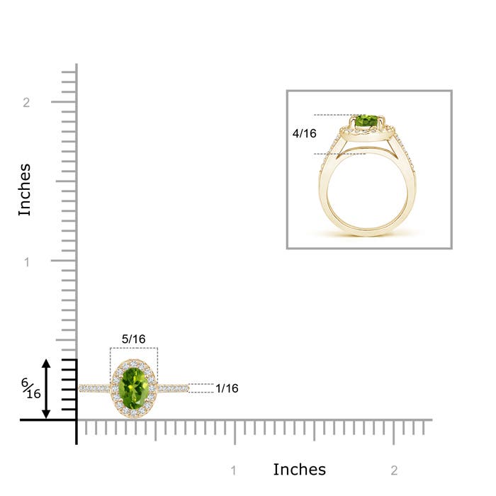 AAAA - Peridot / 0.69 CT / 14 KT Yellow Gold