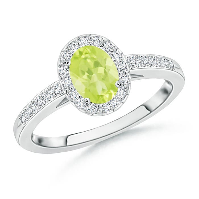 A - Peridot / 1.11 CT / 14 KT White Gold