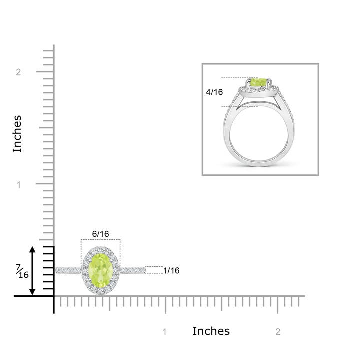 A - Peridot / 1.11 CT / 14 KT White Gold