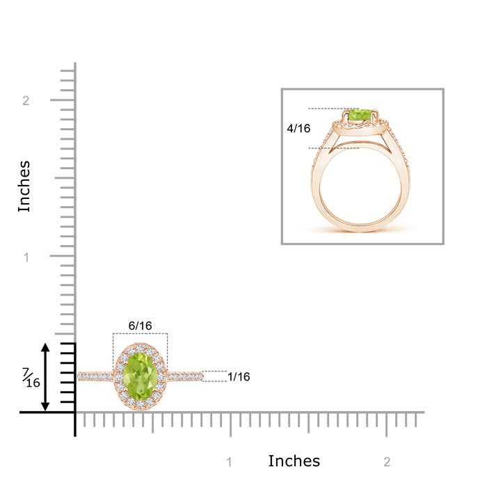 AA - Peridot / 1.11 CT / 14 KT Rose Gold