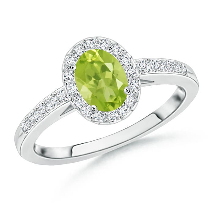 AA - Peridot / 1.11 CT / 14 KT White Gold