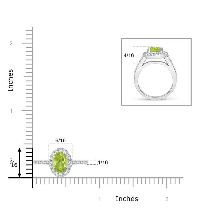 AA - Peridot / 1.11 CT / 14 KT White Gold