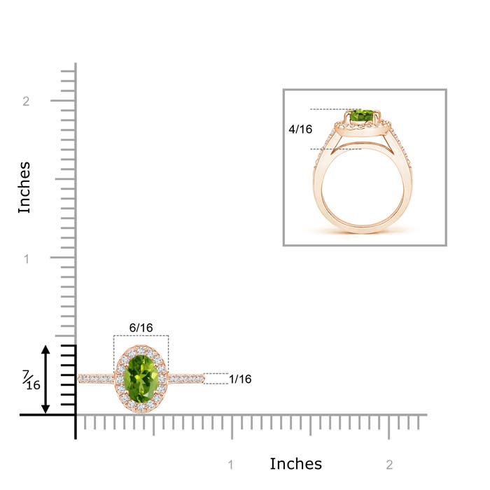 AAAA - Peridot / 1.11 CT / 14 KT Rose Gold