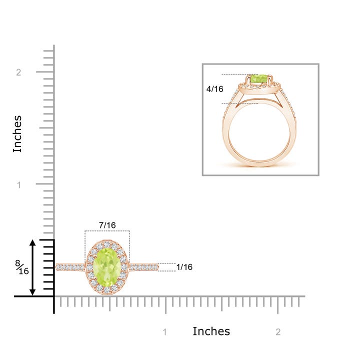 A - Peridot / 1.67 CT / 14 KT Rose Gold