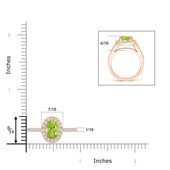 AA - Peridot / 1.67 CT / 14 KT Rose Gold