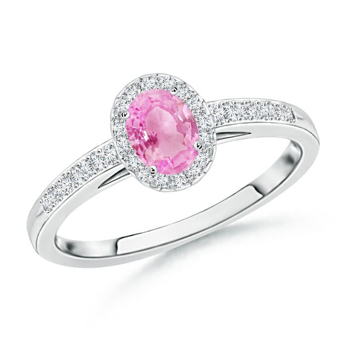 A - Pink Sapphire / 0.46 CT / 14 KT White Gold