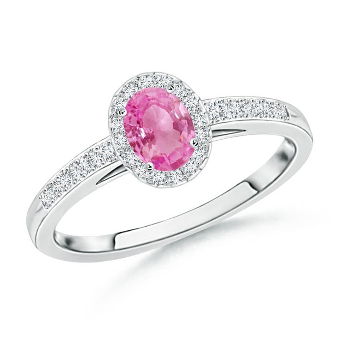 AA - Pink Sapphire / 0.46 CT / 14 KT White Gold