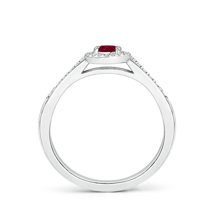 5x3mm A Classic Oval Ruby Halo Ring with Diamond Accents in P950 Platinum side-1