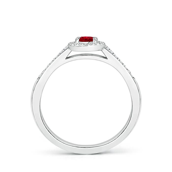 AAA - Ruby / 0.41 CT / 14 KT White Gold