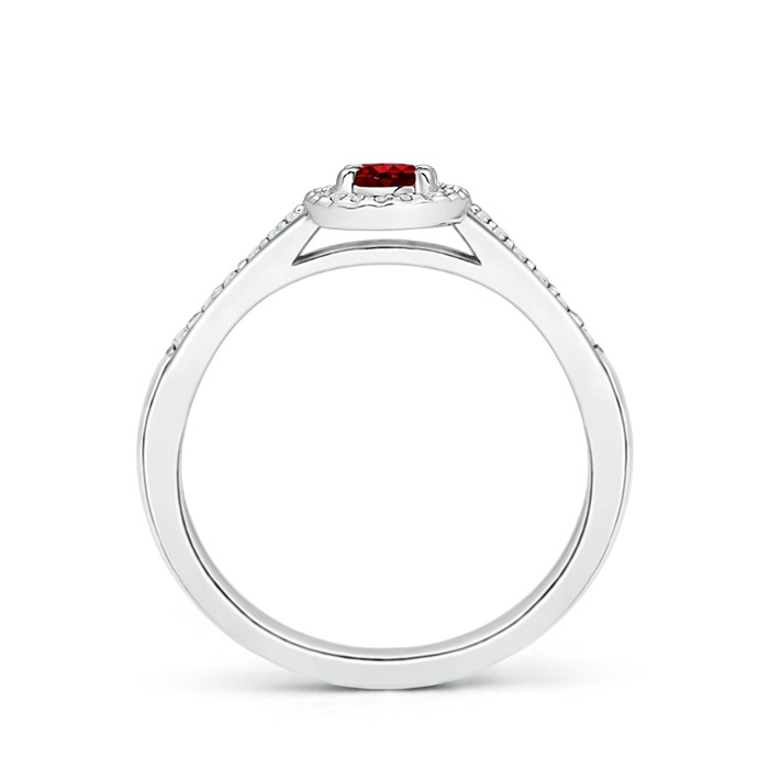 5x3mm AAAA Classic Oval Ruby Halo Ring with Diamond Accents in P950 Platinum side-1