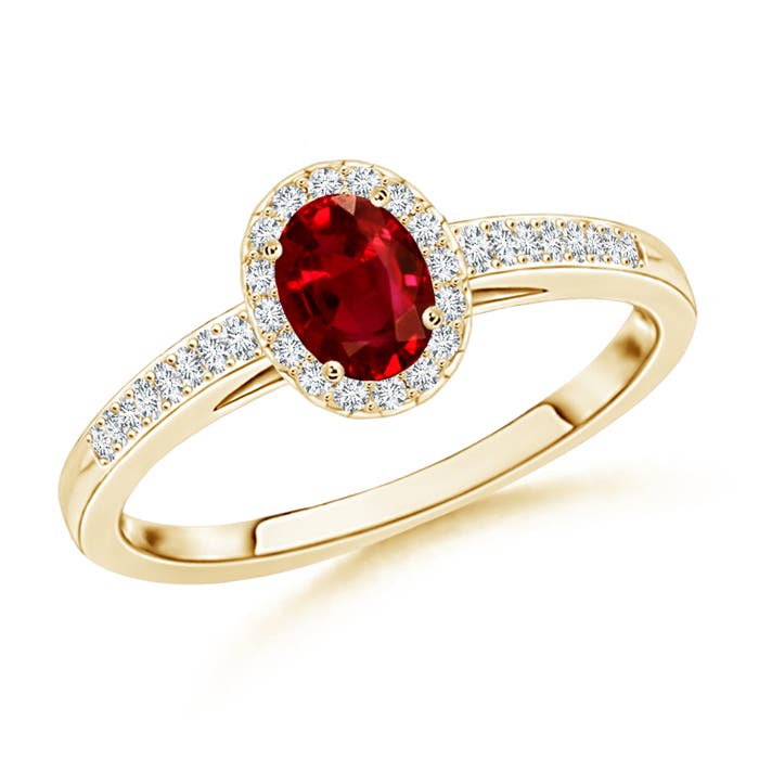 AAAA - Ruby / 0.41 CT / 14 KT Yellow Gold