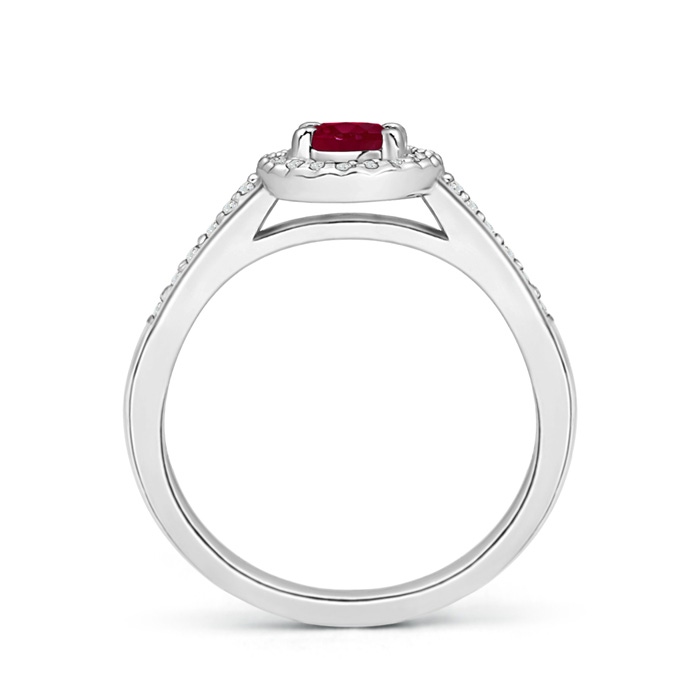 6x4mm A Classic Oval Ruby Halo Ring with Diamond Accents in P950 Platinum side-1