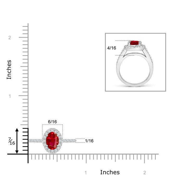 AAA - Ruby / 1.26 CT / 14 KT White Gold