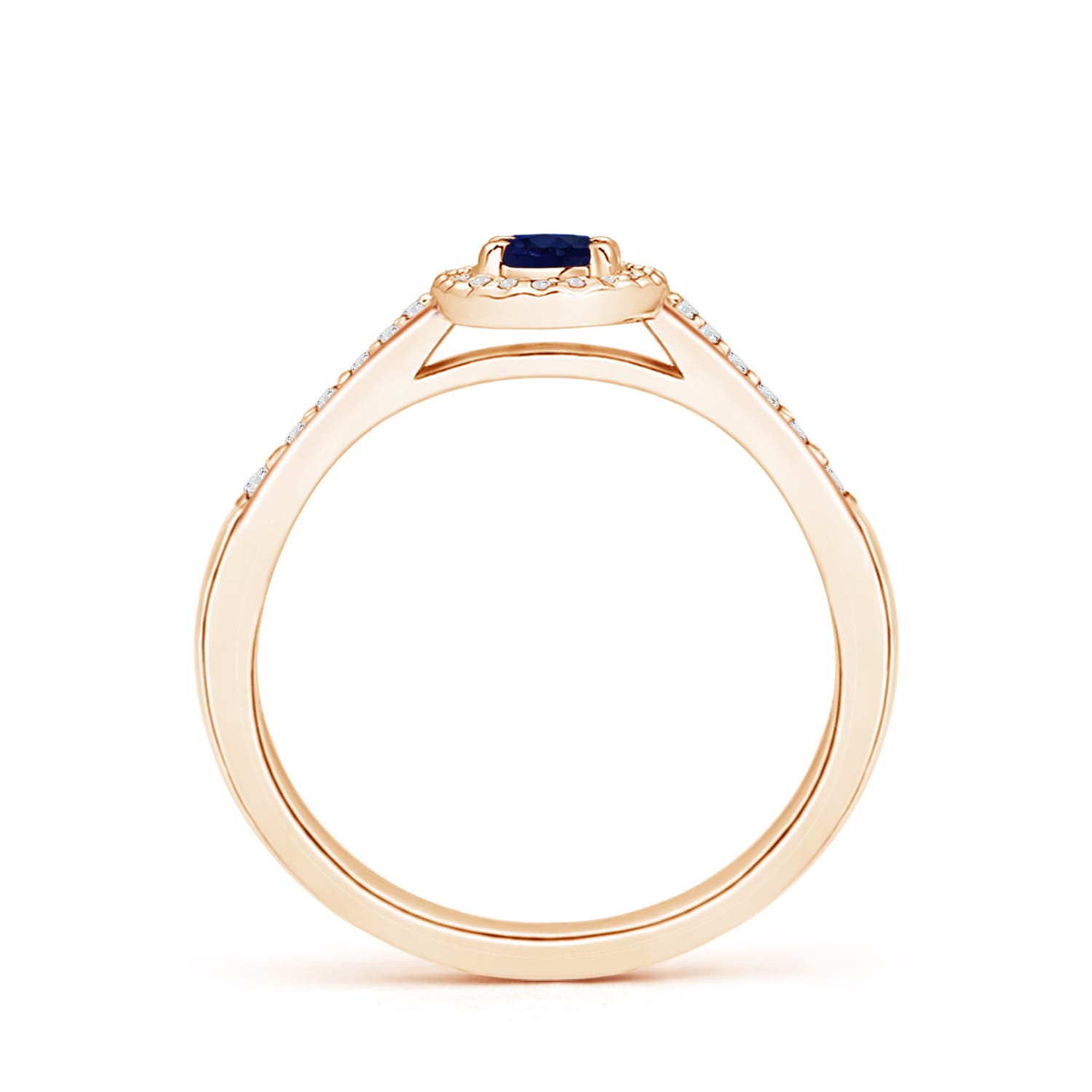 A - Blue Sapphire / 0.46 CT / 14 KT Rose Gold