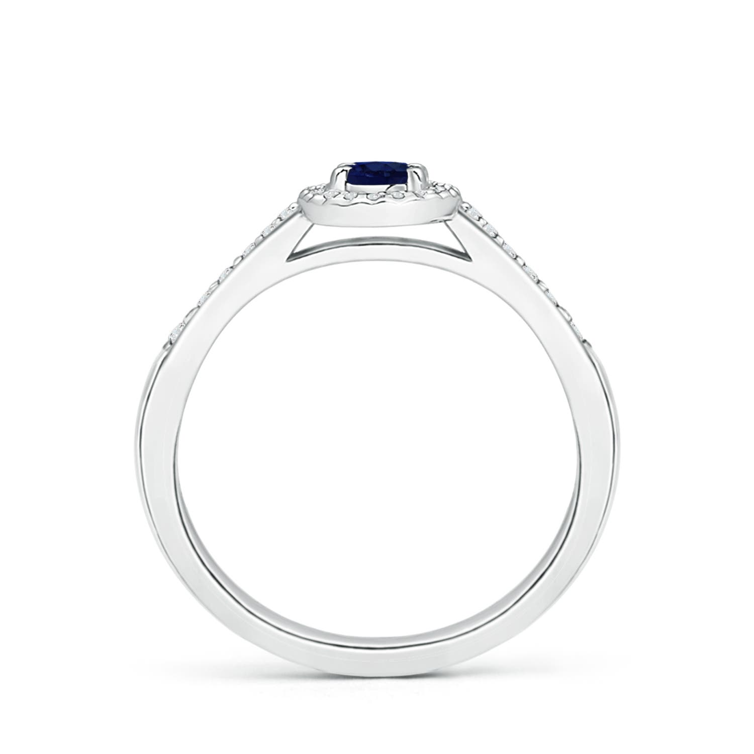 A - Blue Sapphire / 0.46 CT / 14 KT White Gold