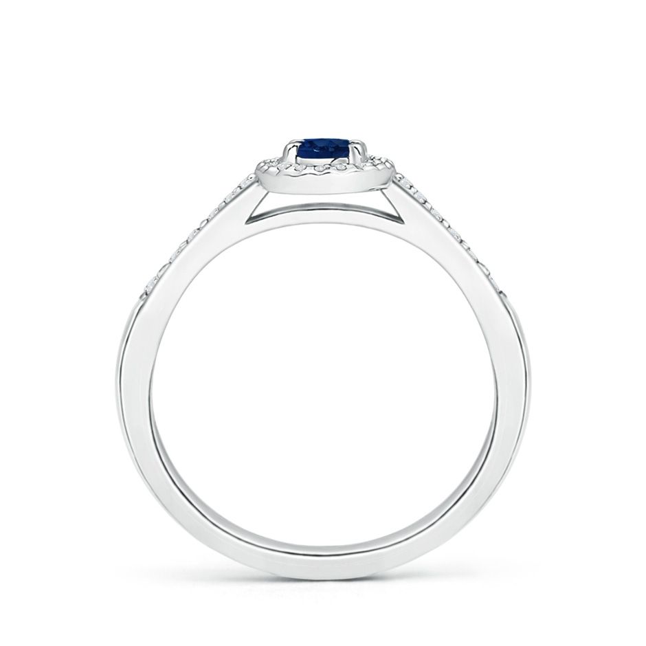 5x3mm AA Classic Oval Blue Sapphire Halo Ring with Diamond Accents in P950 Platinum side-1