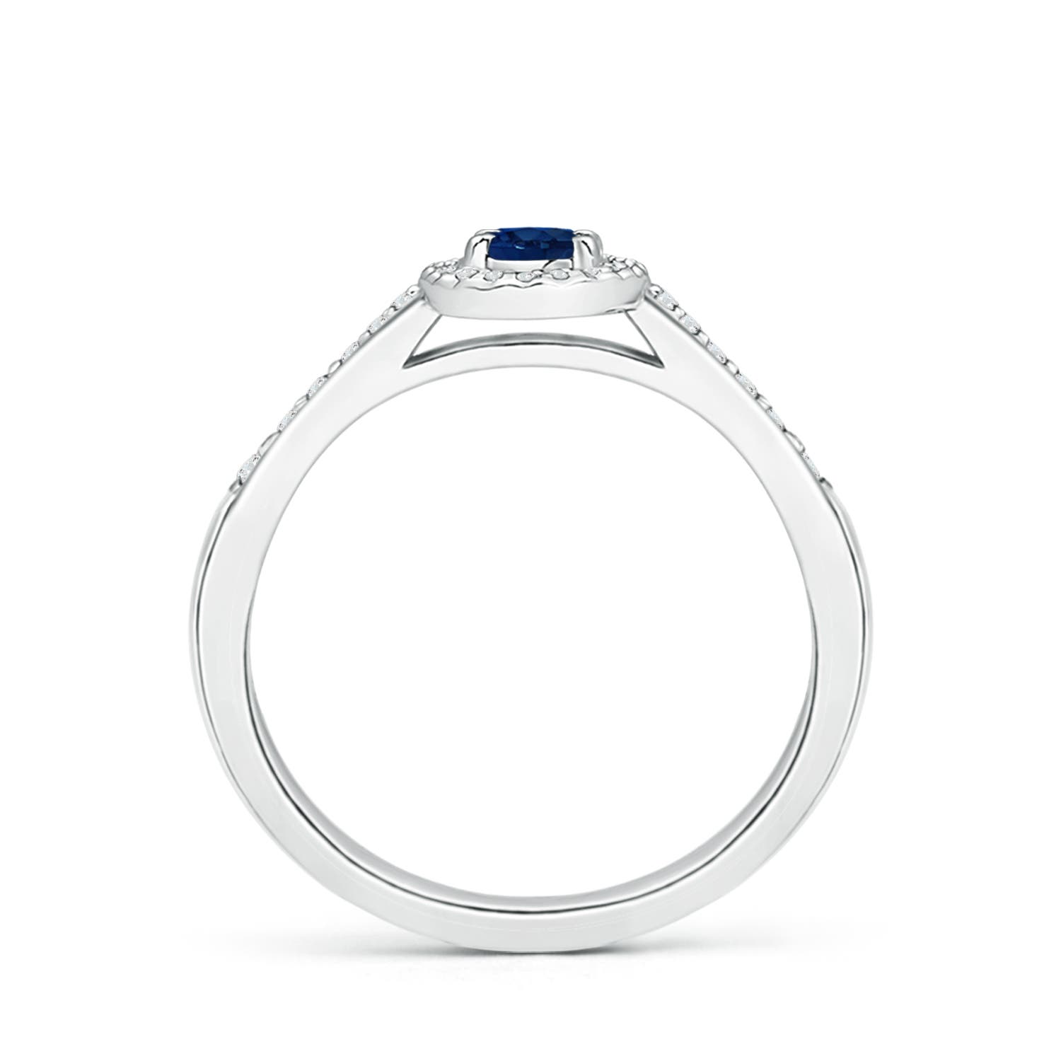 AA - Blue Sapphire / 0.46 CT / 14 KT White Gold