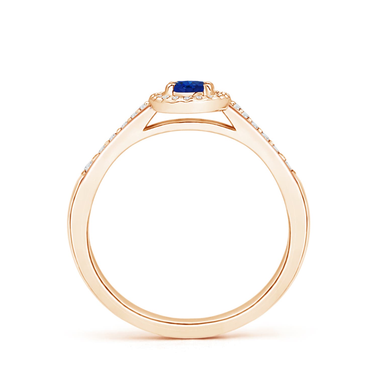 AAA - Blue Sapphire / 0.46 CT / 14 KT Rose Gold