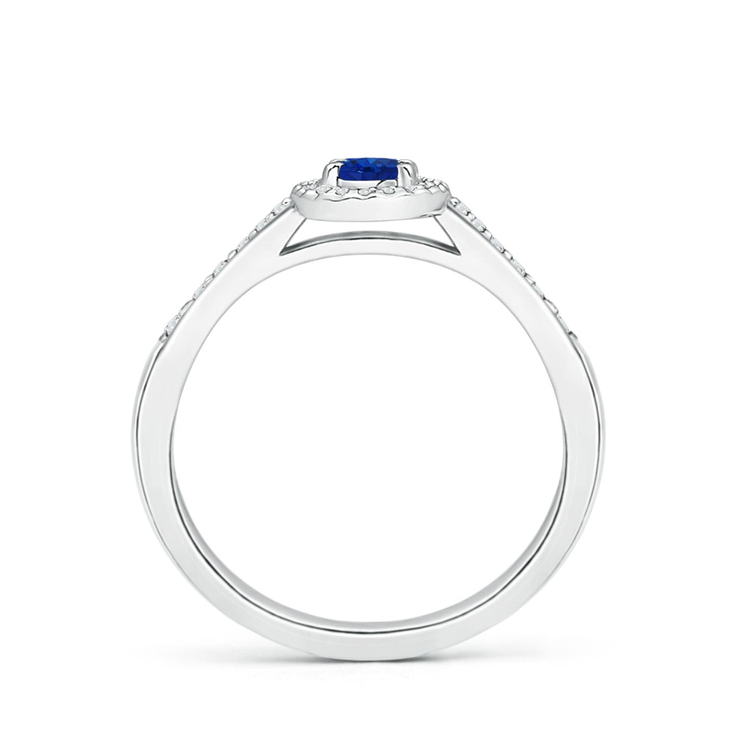 AAA - Blue Sapphire / 0.46 CT / 14 KT White Gold